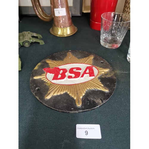 9 - BSA cast sign