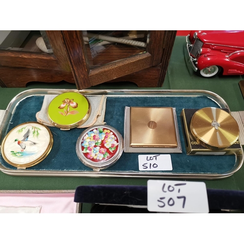 510 - 5 vintage powder compacts