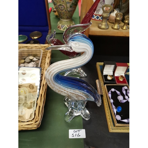 516 - Murano glass heron