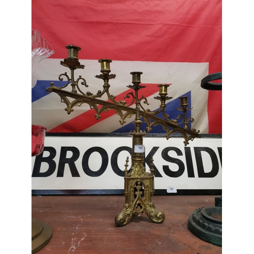 127 - Church brass candelabra