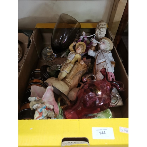 144 - Box of mixed collectables and bric