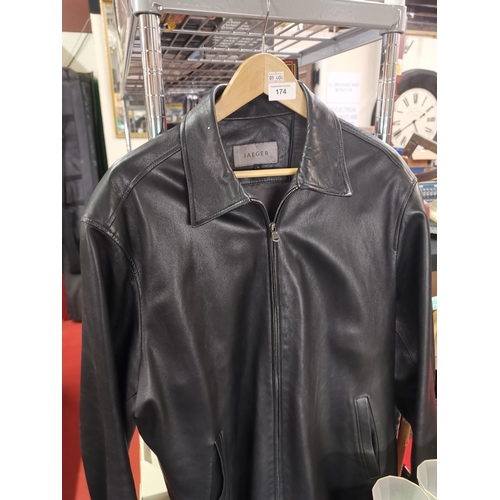 174 - Mens leather Jaeger jacket- size L