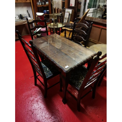 221 - Small oak table and 4 chairs