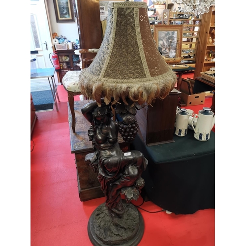 245 - Large floor standing deco lamp 5ft tall w/o