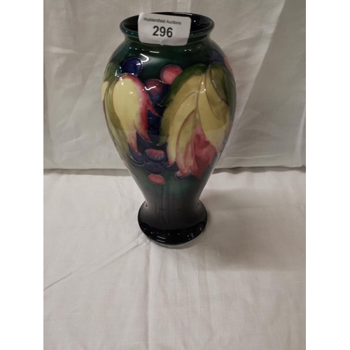 296 - Moorcroft vase circa 1947- Leaf and Berry 18cm- perfect