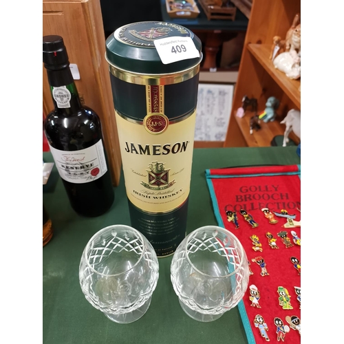 409 - Jameson 700ml Whiskey and glass