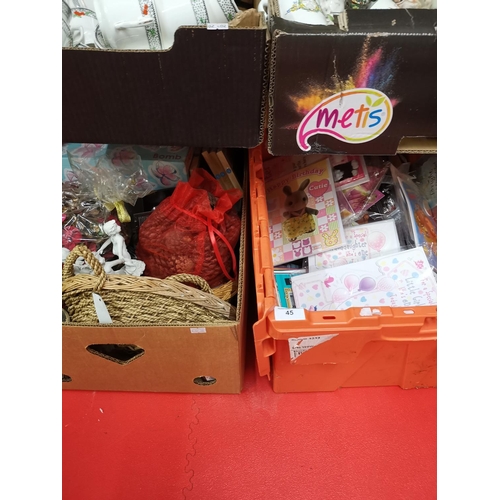 45 - Box of giftware and box of cards