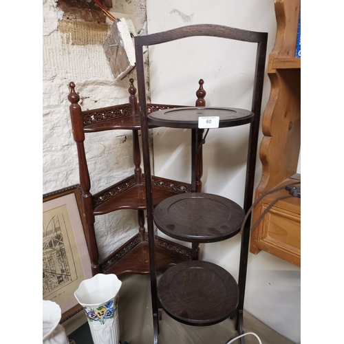 60 - Folding cake stand plus corner stand