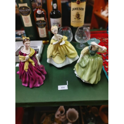 408 - 3 Royal Doulton figures