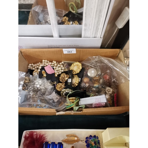 362 - Box of costume and earring etc