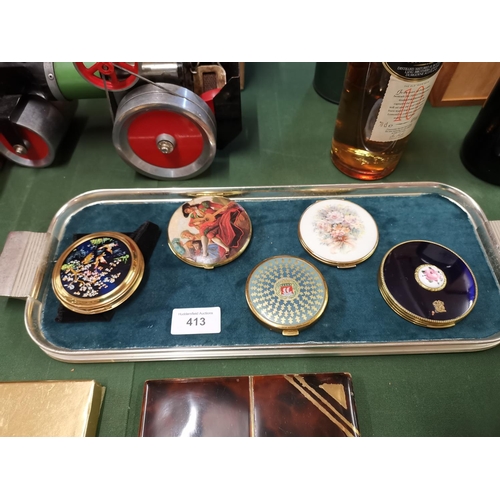 413 - 5 vintage collectable powder compacts