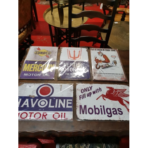 53 - 5 tin motoring signs