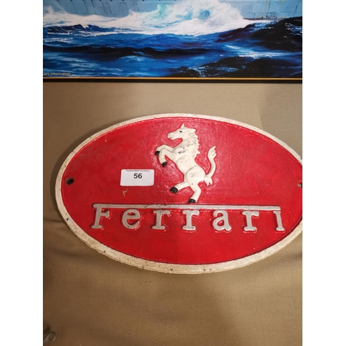 56 - Cast Ferrari sign