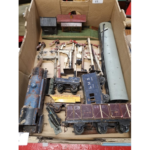 65 - Box of mixed train parts etc