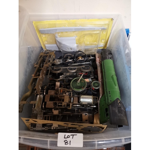 81 - Large box of scratch built train parts