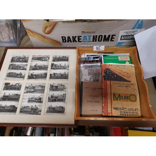 82 - Box of train ephemera and postcards etc