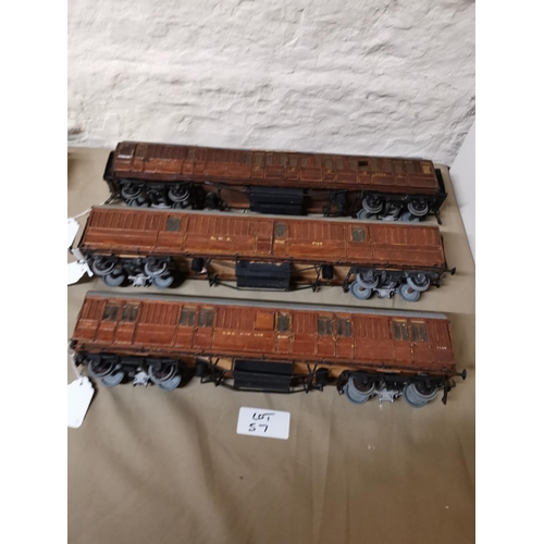 57 - 3 Scratch Built O Gauge coaches