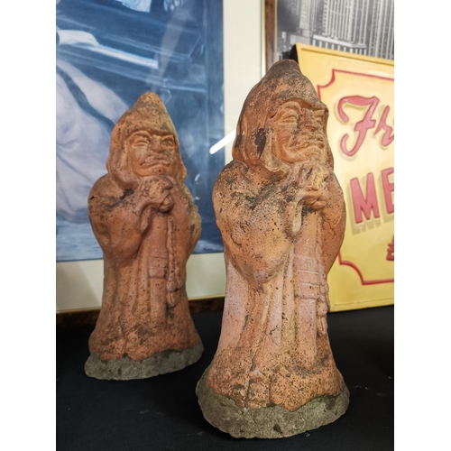 156 - Two vintage Terracotta monks