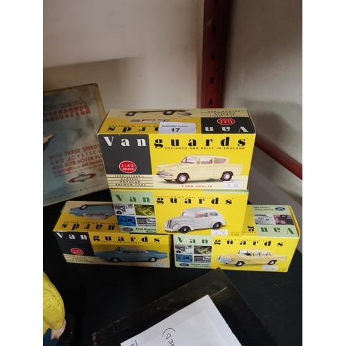 17 - 4 boxed Vanguard classic cars