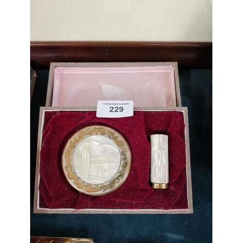 229 - Vintage Mother of Pearl compact box set