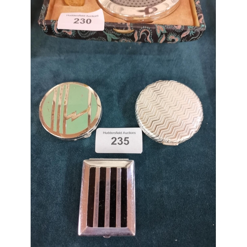 235 - 3 vintage deco compacts