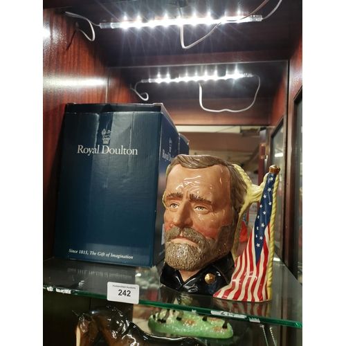 242 - Royal Doulton dual faced Ulysses Grant and Robert E Lee D6698- no damage with box