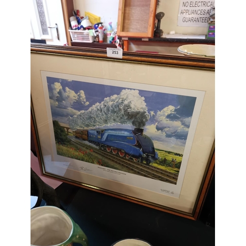 253 - Signed Mallard print by Kevin Twedell- signed Fred Dibnah