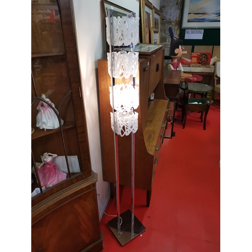 328 - Designer chrome and white Tokyo floor lamp