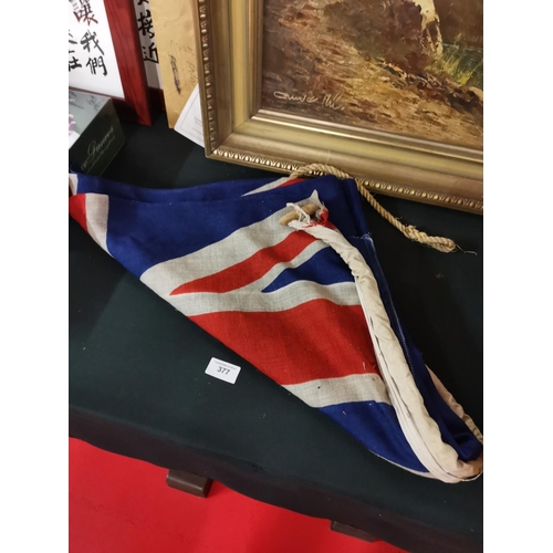 377 - Vintage Union Jack flag with crossed swords 72 inch x 30 inch