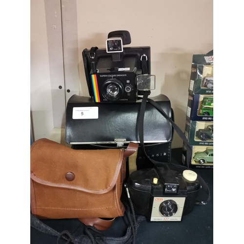 5 - Vintage polaroid land camera etc