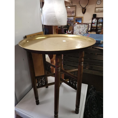 79 - Indian brass top side table