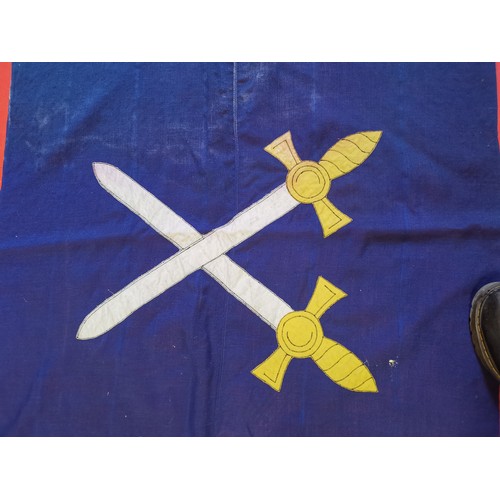 377 - Vintage Union Jack flag with crossed swords 72inch x 30 inch