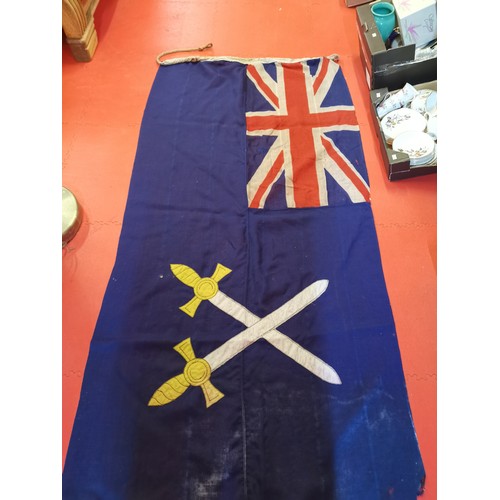 377 - Vintage Union Jack flag with crossed swords 72 inch x 30 inch