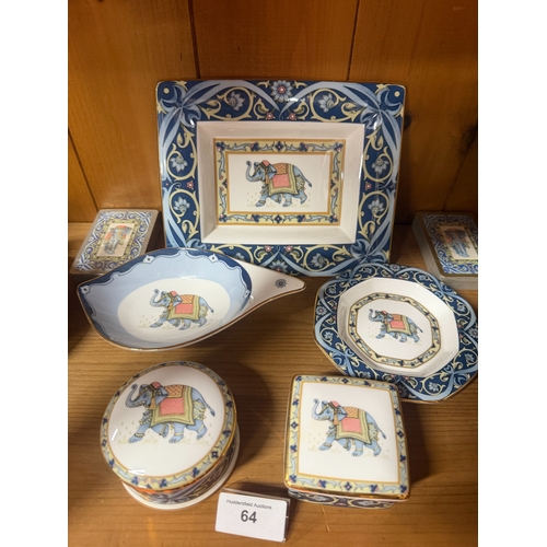 64 - Wedgwood Blue Elephant Set