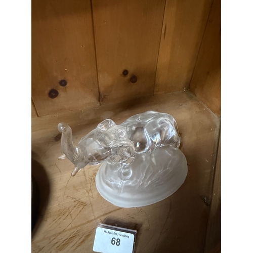 68 - Glass Elephant Figure