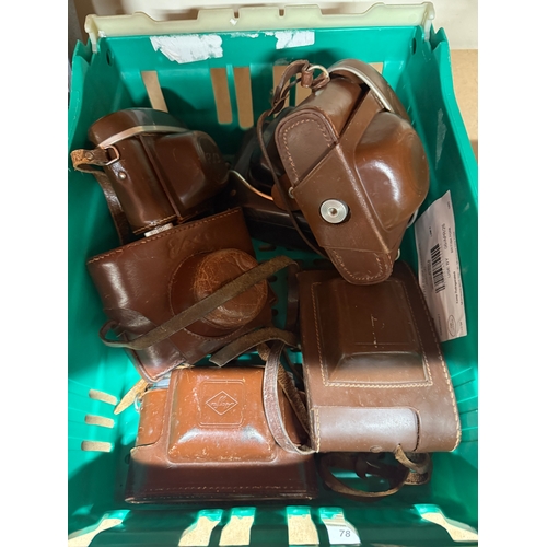 78 - Box of Vintage Cameras And Cases