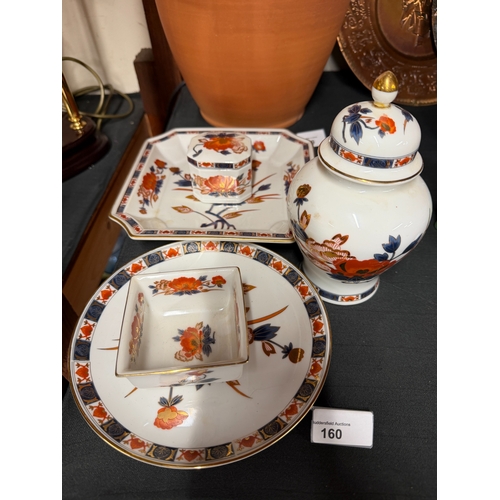 85 - 5 Piece Japanese Imari Style Inc Ginger Jar And Trinket Box