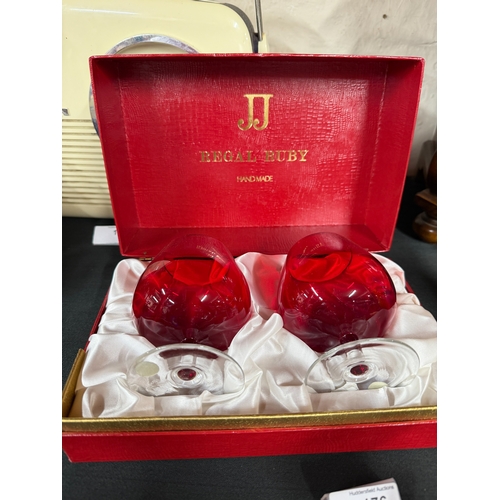 93 - JJ Regal Ruby Handmade Glasses Set