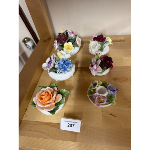 114 - 6 Floral Porcelain Flowers Inc Royal Doulton