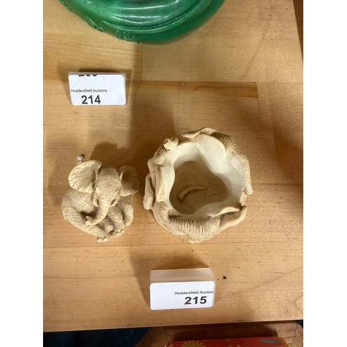 119 - Resin Elephant Trinket Box