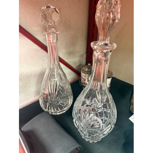 76 - 2 Glass Decanters