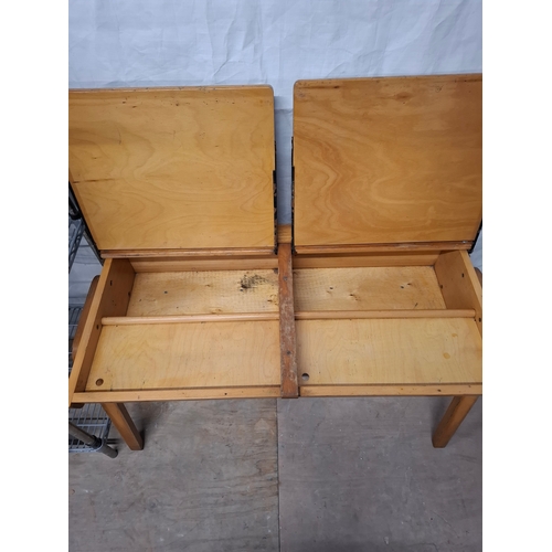 25 - Vintage Double Children's School Desk