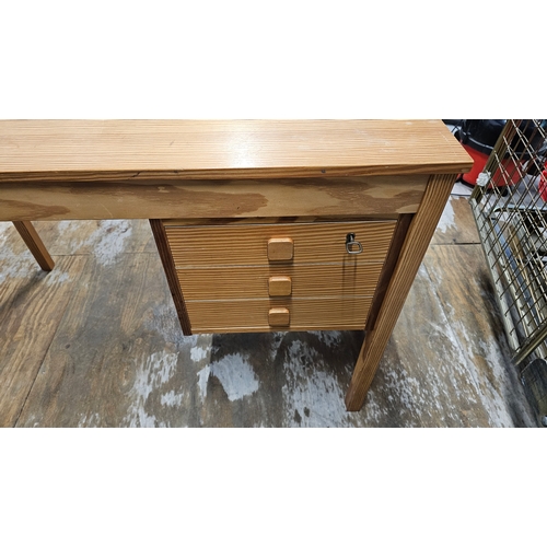 28 - Mid Century Scandinavian Wooden Desk with KeyExcellent Condition