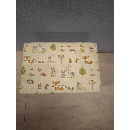 10 - Vintage Wildlife Pattern Fabric Stool