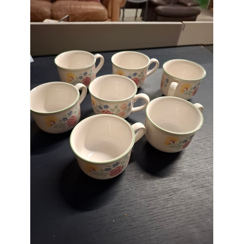 264 - Set of 7 BHS Floral Garden Pattern Tea Cups.