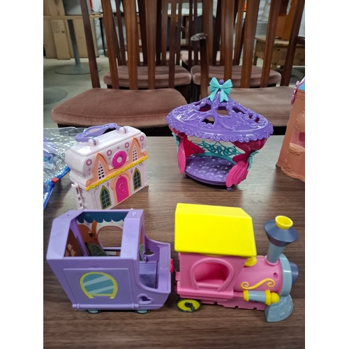 89 - My Little Pony Accessories including Stages, Bed, Styling Parlour & Train, with bag of Small Acc... 