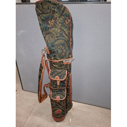 193 - Extravagant Daiwa Paisley Pattern Golf Bag With Hood, Soft Padded Shoulder Strap.