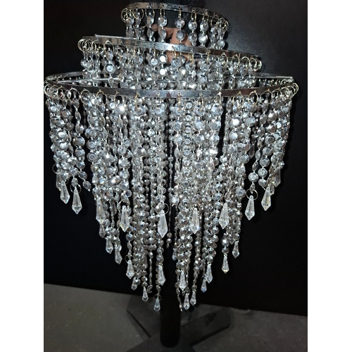 72 - 3 Tier Crystal Effect Sparkly Chandelier New in Box