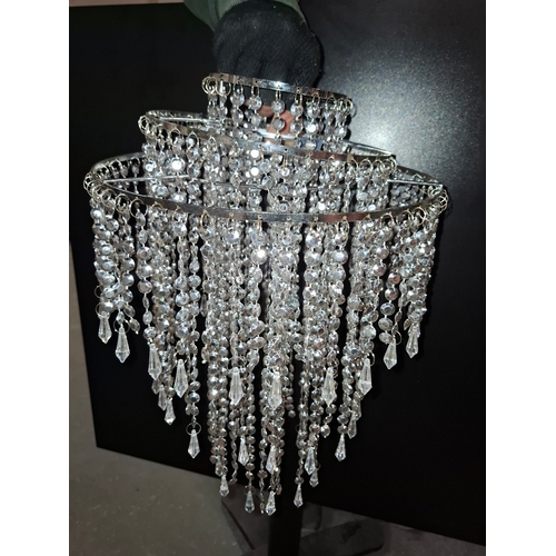 72 - 3 Tier Crystal Effect Sparkly Chandelier New in Box