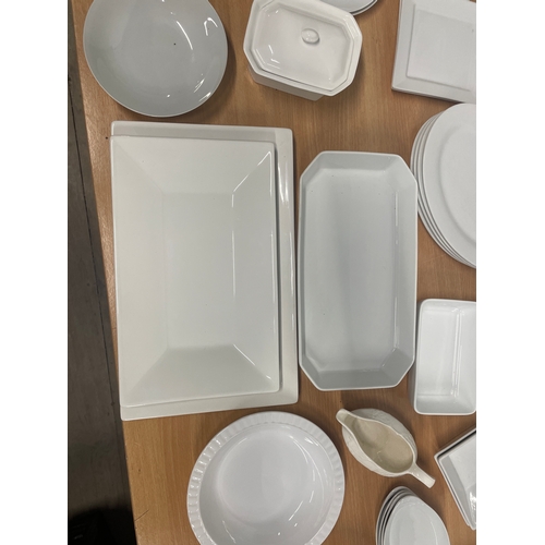 243 - Large White Crockery Cooking & Serving Set. 39 Pieces In Total.3x Large Serving Dishes With Lid2... 